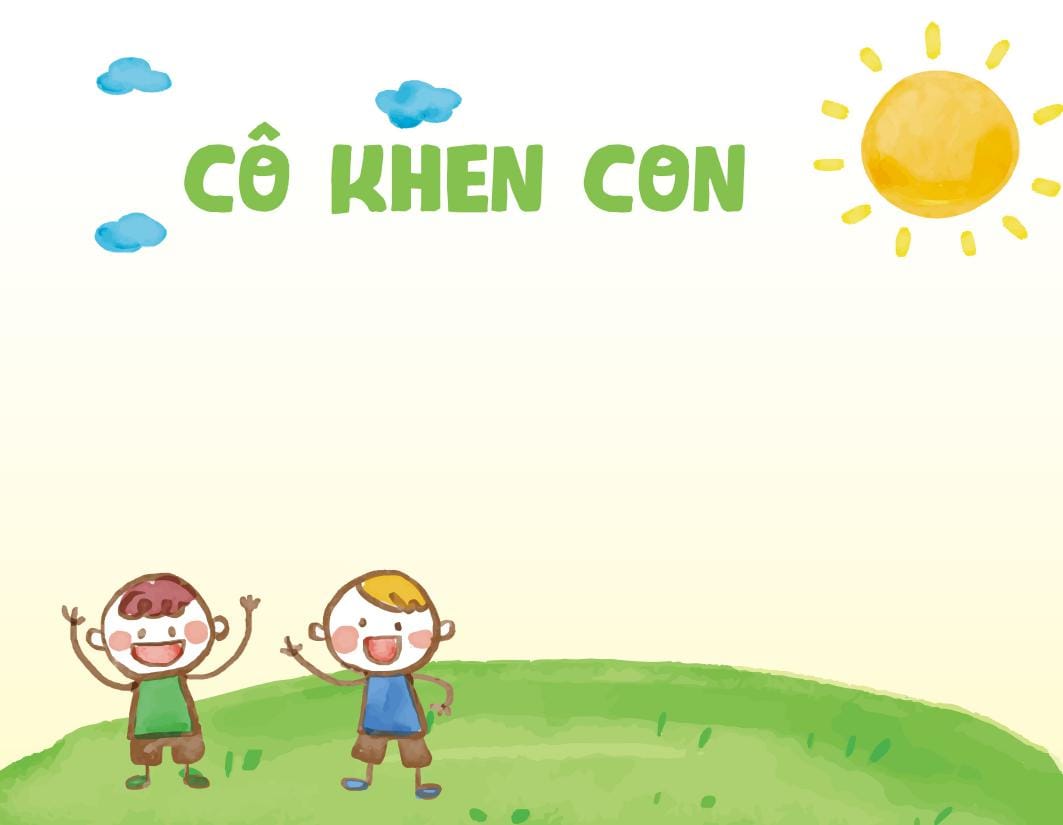 Mẫu giấy khen cho bé mầm non